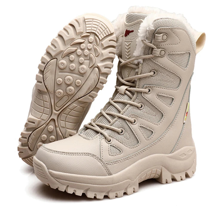Men's Military Tactical Boots Army Boots Men Side Zipper Military Boots Men Anti-Slip Ankle Boots Work Safety Shoes Hiking Shoes by PETAL & GLOW