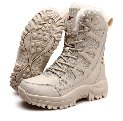 Men's Military Tactical Boots Army Boots Men Side Zipper Military Boots Men Anti-Slip Ankle Boots Work Safety Shoes Hiking Shoes by PETAL & GLOW