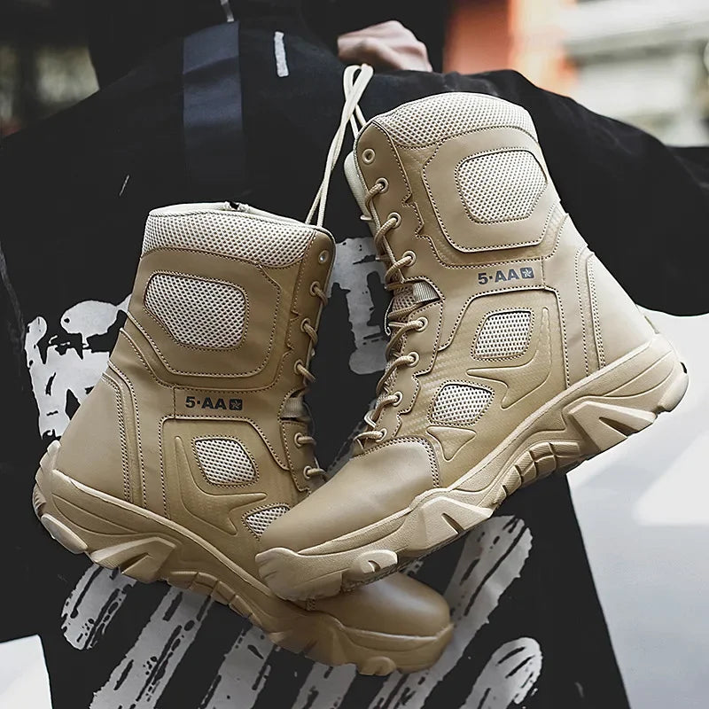 Men Male Masculine Botas Tacticas Hombre Militar Masculine SneakerMotorcycle Ankle Combat Boots Black Botas Militares Hombre by PETAL & GLOW