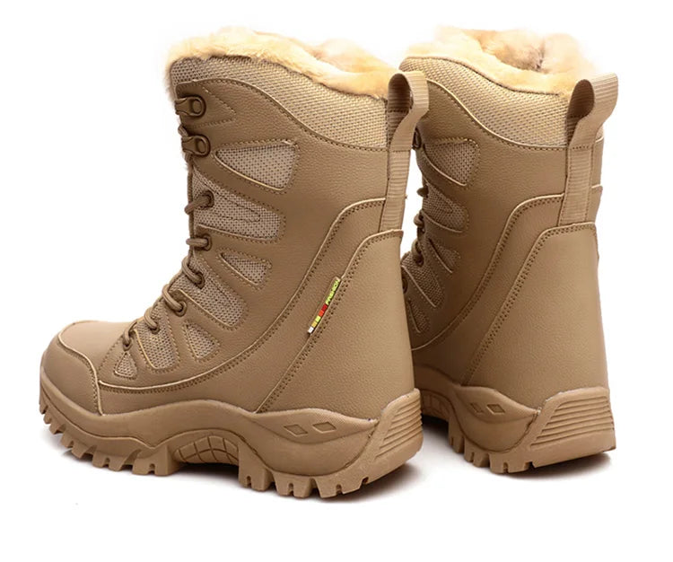 Men's Military Tactical Boots Army Boots Men Side Zipper Military Boots Men Anti-Slip Ankle Boots Work Safety Shoes Hiking Shoes by PETAL & GLOW