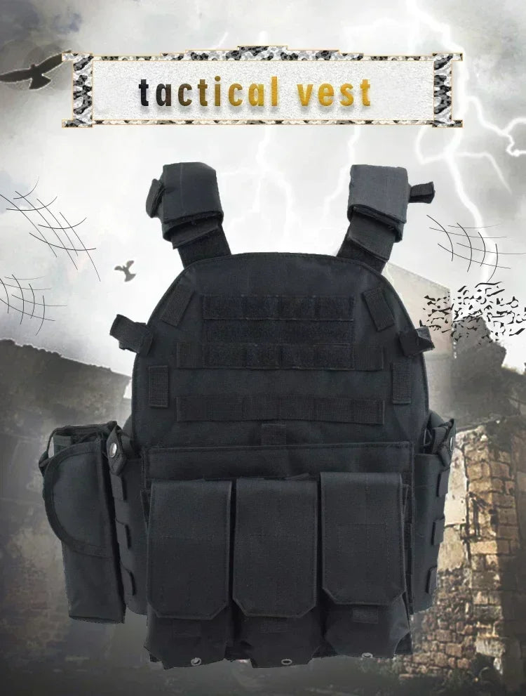 2026 Military Tactical Vest Body Armor Combat Army Gear Hunting Plate Carrier Airsoft Accessories Wargame Pouch Vest by PETAL & GLOW