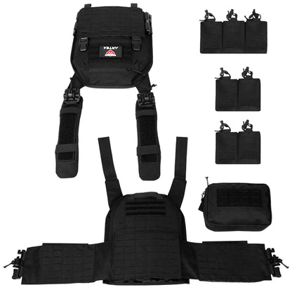 Artex New combat vest 6094 quick detachable light laser cut tactical vest black gear to carry airsoft carrier combat equipment by PETAL & GLOW