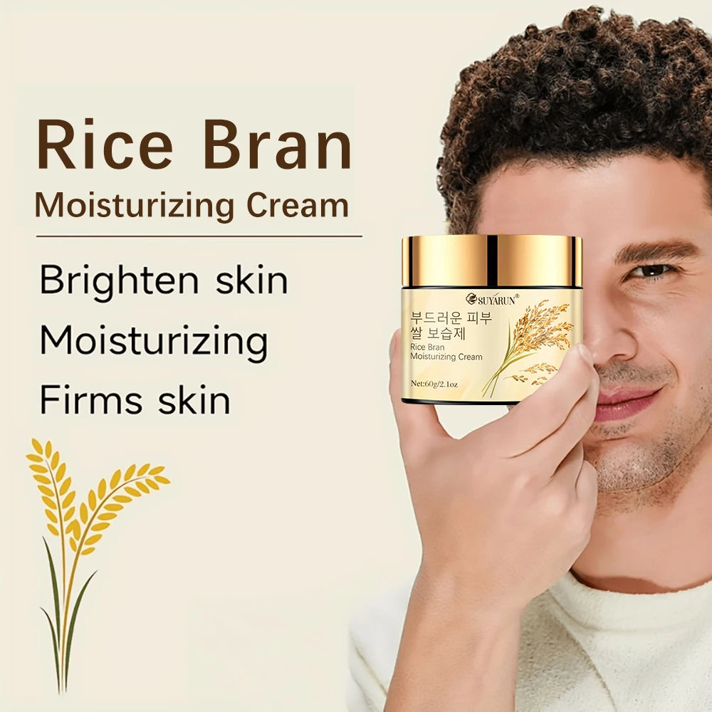 SUYARUN Korean Rice Extract Hydrating Face Cream 24H Moisture - Brightening Nourishing Skincare for Dry Sensitive Skin All Types