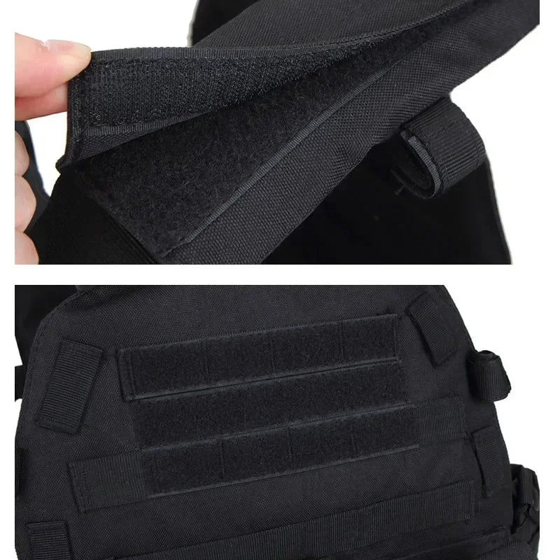 6094 Military Tactical Vest Body Armor Combat Army CS Gear Hunting Plate Carrier Airsoft Accessories Wargame Pouch Molle Vest by PETAL & GLOW
