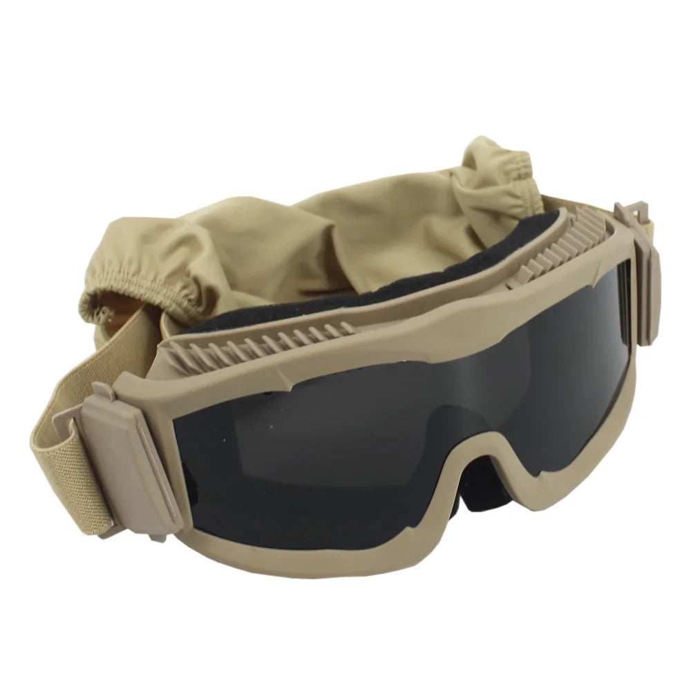 VULPO Tactical Goggles Airsoft Paintball Shooting Goggles Windproof Anti Fog Glasses Hiking Mountaineering Glasses by PETAL & GLOW