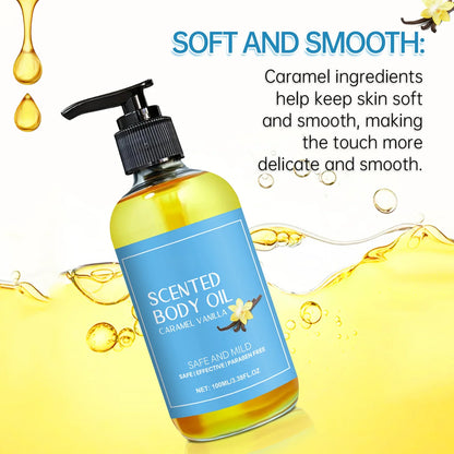 1-5pcs Stress Relief Body Oil with Vanilla - Deeply Moisturizes & Soothes Muscles, Herbal Formula for Relaxing Bath & Massage.