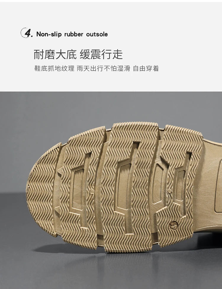 Military Boots for Men Autumn High Top Camouflage Desert Casual Flats Mens Boot Breathable Non Slip Work Shoes Zapatillas Hombre by PETAL & GLOW
