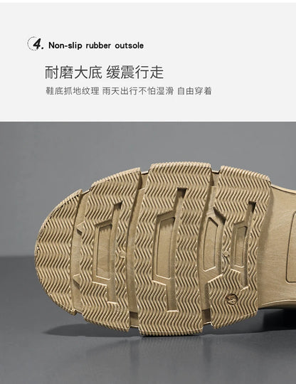 Military Boots for Men Autumn High Top Camouflage Desert Casual Flats Mens Boot Breathable Non Slip Work Shoes Zapatillas Hombre by PETAL & GLOW