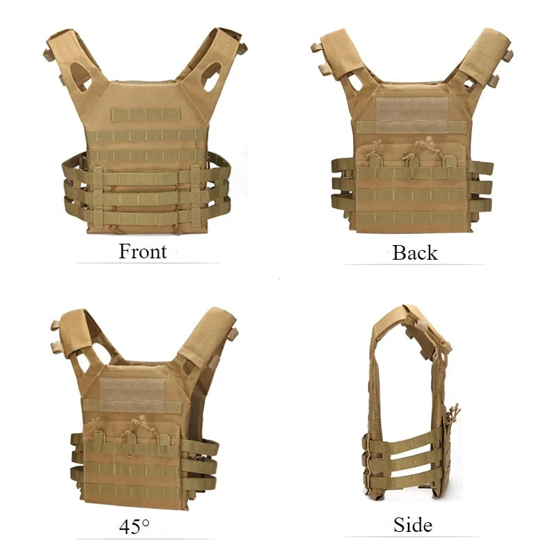 Nylon Tactical Vest Body Armor Hunting Carrier Airsoft Accessories Combat MOLLE Camo Vests by PETAL & GLOW
