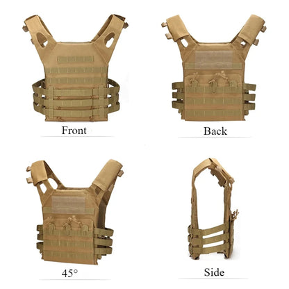 Nylon Tactical Vest Body Armor Hunting Carrier Airsoft Accessories Combat MOLLE Camo Vests by PETAL & GLOW
