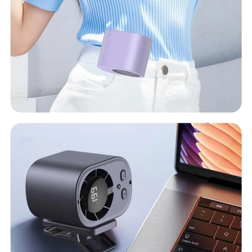 Fan Waist Hanging Neck Clip Handheld Small Fan Desktop Multifunctional High Wind Speed Small Fan