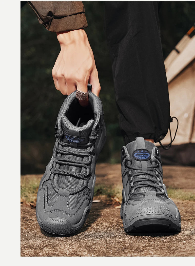 Men Tactical Boots Army Boots Mens Military Desert Waterproof Work Safety Shoes Climbing Hiking Shoes Ankle Men Outdoor Boots by PETAL & GLOW