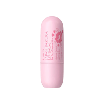 LAIKOU Japan Sakura Lip Balm 3.5g Shea Butter Vitamin E Nourishing Hydrating Moisturizer For Dry Chapped Lips Daily Lip Repair