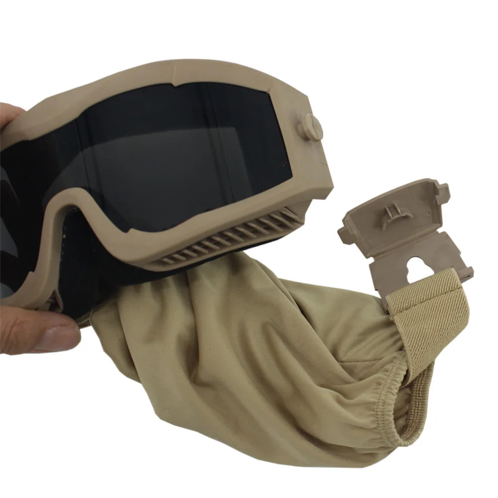 VULPO Tactical Goggles Airsoft Paintball Shooting Goggles Windproof Anti Fog Glasses Hiking Mountaineering Glasses by PETAL & GLOW