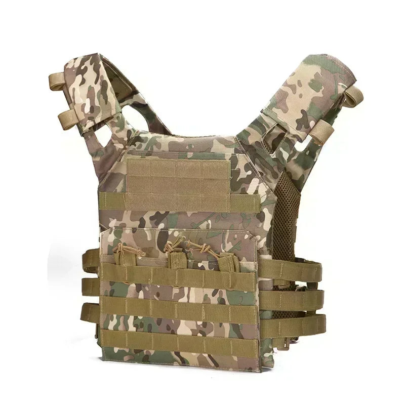 Nylon Tactical Vest Body Armor Hunting Carrier Airsoft Accessories Combat MOLLE Camo Vests by PETAL & GLOW