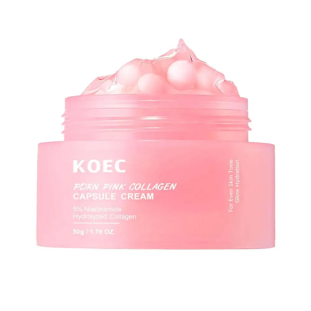 PDRN Pink Collagen Capsule Cream 5% Niachinamide VC Whitening Hydrolyzed Collagen Face Cream Moisturizing Firming Skin Care by PETAL & GLOW