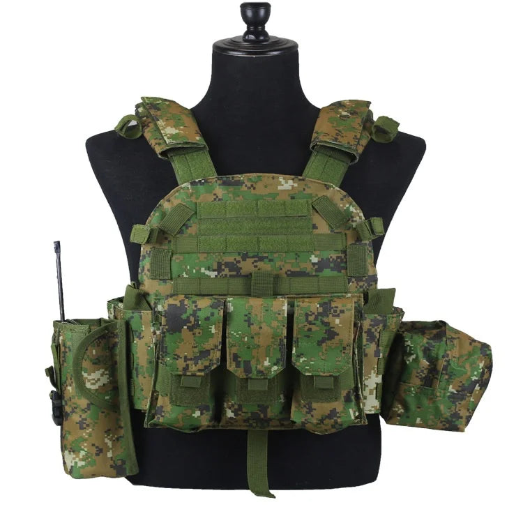 Adult Military Tactical Vest Body Armor Protection Plate Carrier Airsoft Accessories Outdoor Hunting Combat Equipment MOLLE Vest by PETAL & GLOW