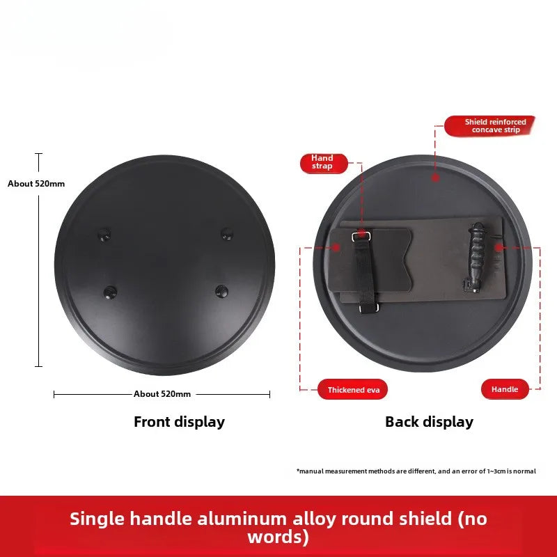 Metal Tactical Handheld Aluminum Alloy Round Shield Riot Shield Round Tactical Shield Security Equipment Security Equipment by PETAL & GLOW