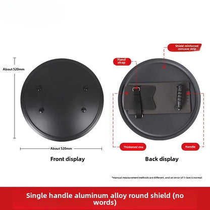Metal Tactical Handheld Aluminum Alloy Round Shield Riot Shield Round Tactical Shield Security Equipment Security Equipment by PETAL & GLOW