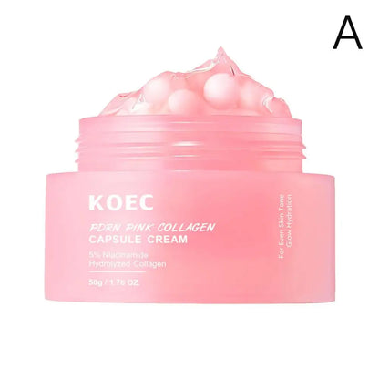 PDRN Pink Collagen Capsule Cream 5% Niachinamide VC Whitening Hydrolyzed Collagen Face Cream Moisturizing Firming Skin Care by PETAL & GLOW