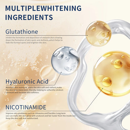 Whitening Face Cream, Reduce Dark Spots, Sun Spots, Melanin, With Collagen, Glutathione, Even Skin Tone For All Skin Types by PETAL & GLOW