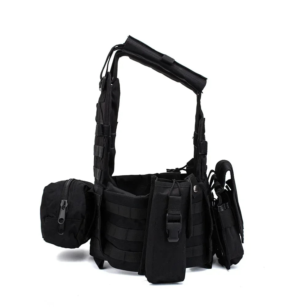 6094 Military Tactical Vest Body Armor Combat Army CS Gear Hunting Plate Carrier Airsoft Accessories Wargame Pouch Molle Vest by PETAL & GLOW