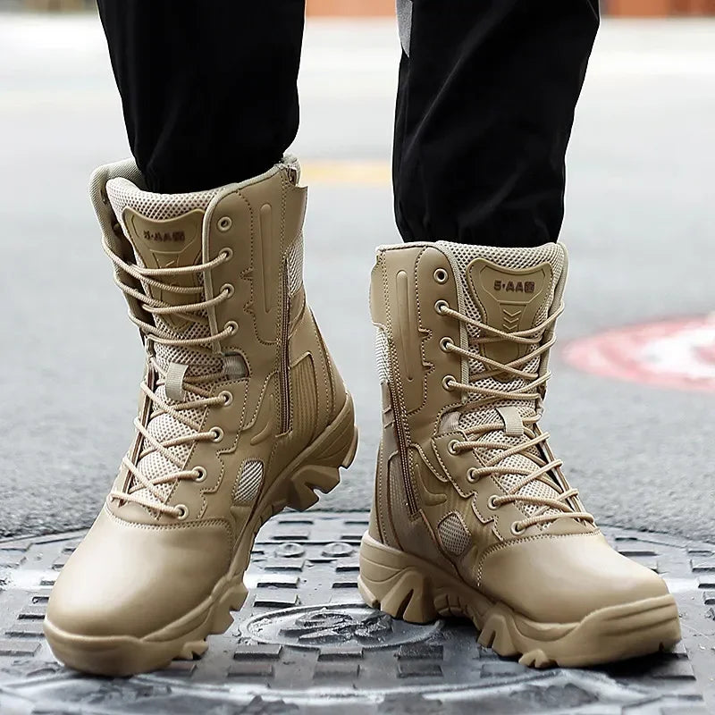 Men Male Masculine Botas Tacticas Hombre Militar Masculine SneakerMotorcycle Ankle Combat Boots Black Botas Militares Hombre by PETAL & GLOW