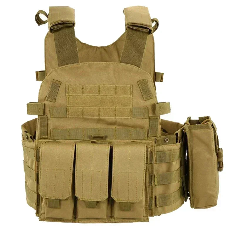 2026 Military Tactical Vest Body Armor Combat Army Gear Hunting Plate Carrier Airsoft Accessories Wargame Pouch Vest by PETAL & GLOW