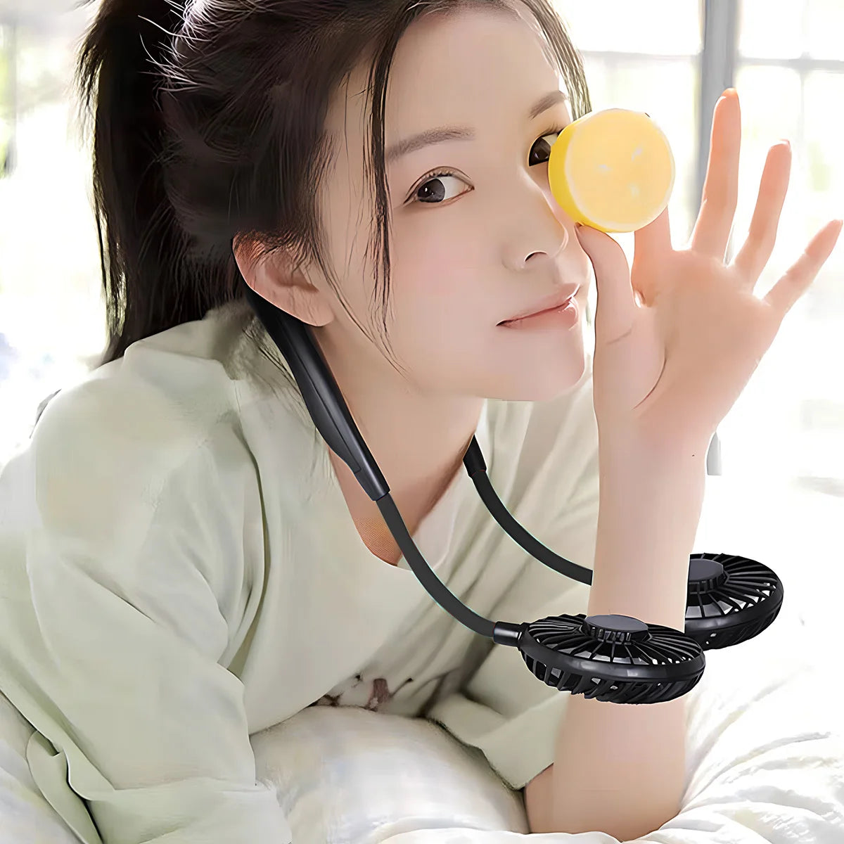 Neck Fan Rechargeable 1200mAh 3 Speeds Hands Free Wearable Fan Portable Personal Cooling Fan for Travel Outdoor Hot Sale
