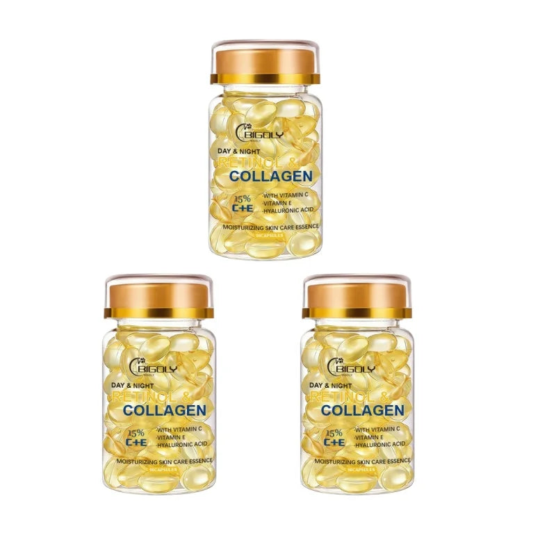 Retinol Collagen Essence Ampoules (90pcs) | Anti-Aging Face Serum for Firming & Moisturizing