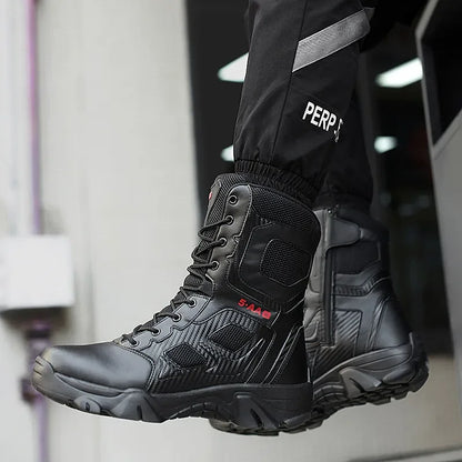 Men Male Masculine Botas Tacticas Hombre Militar Masculine SneakerMotorcycle Ankle Combat Boots Black Botas Militares Hombre by PETAL & GLOW