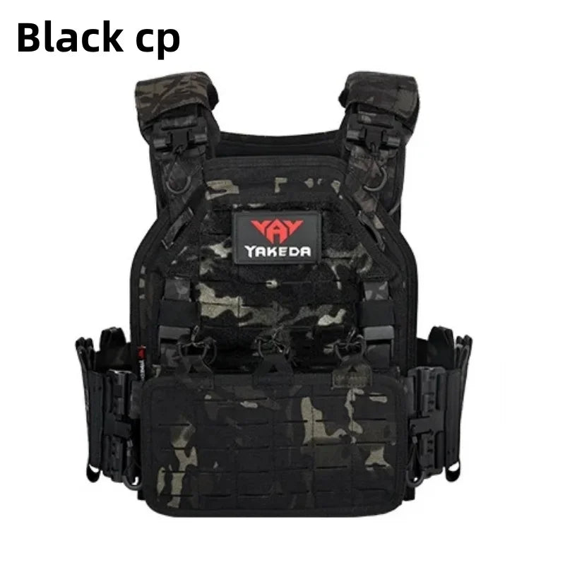 YAKEDA Tactical Vest Outdoor Hunting Plate Carrier Protective Adjustable Vest Airsoft Carrier Combat Equipment 6094 Vest by PETAL & GLOW