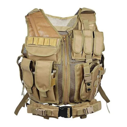 Adjustable Molle Tactical Vest Military Combat Body Armor Vests Security Hunting Army Outdoor CS Game Airsoft Training Jacket by PETAL & GLOW