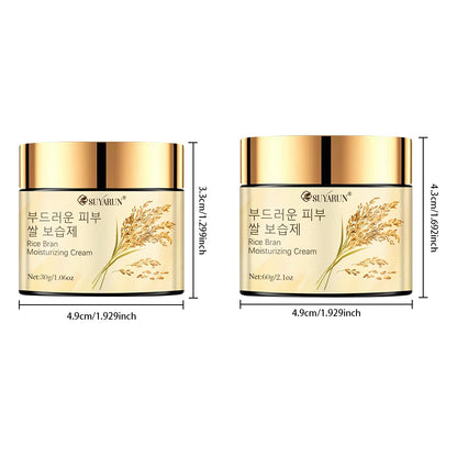 SUYARUN Korean Rice Extract Hydrating Face Cream 24H Moisture - Brightening Nourishing Skincare for Dry Sensitive Skin All Types