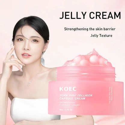 PDRN Pink Collagen Capsule Cream 5% Niachinamide VC Whitening Hydrolyzed Collagen Face Cream Moisturizing Firming Skin Care by PETAL & GLOW