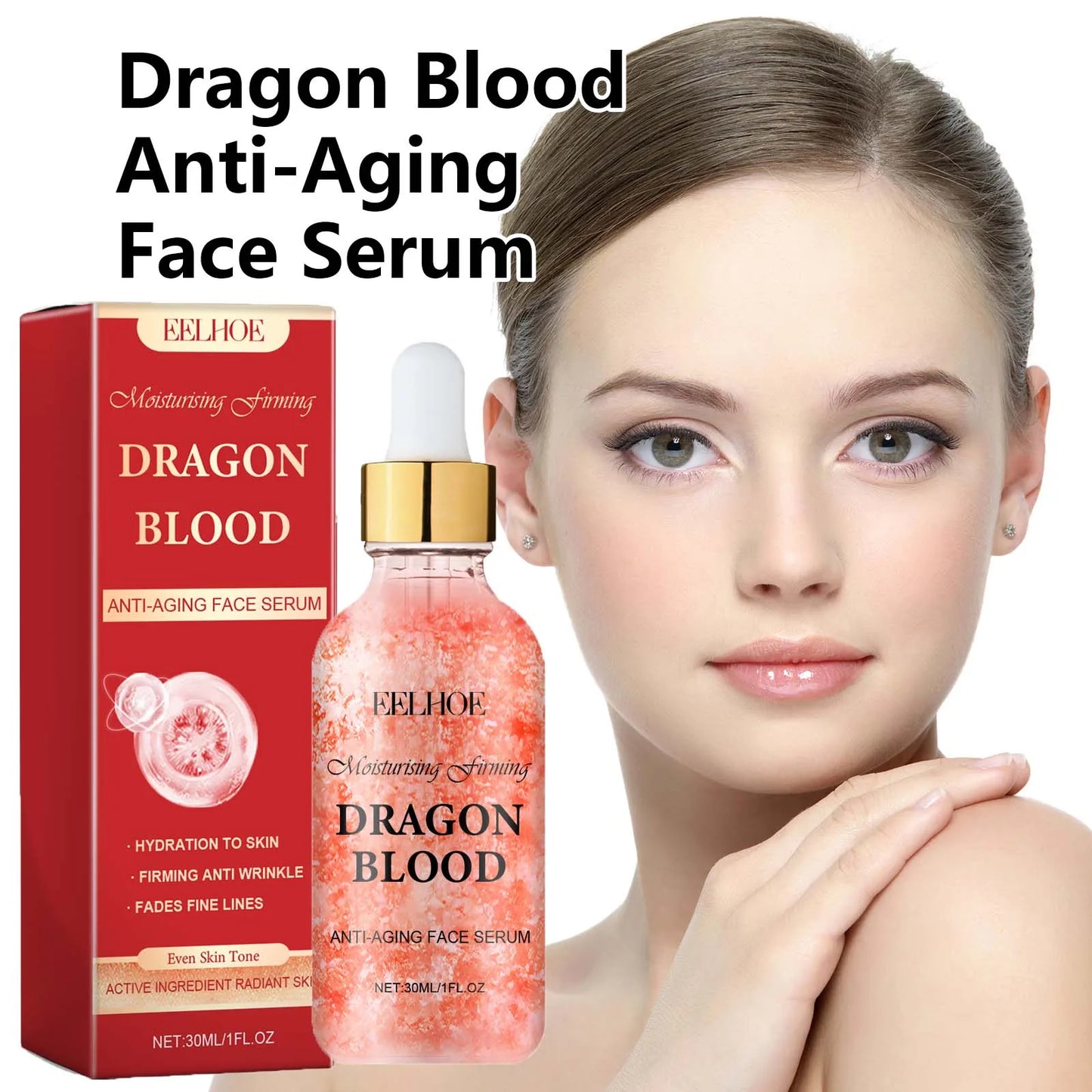 Dragon Blood Facial Serum Fade Fine Lines Lifting Firming Smooth Nourishing Brighten Face Skin Rejuvenation Essence Moisturizing by PETAL & GLOW