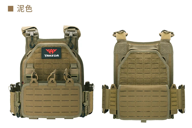 YAKEDA Tactical Vest Outdoor Hunting Plate Carrier Protective Adjustable Vest Airsoft Carrier Combat Equipment 6094 Vest by PETAL & GLOW