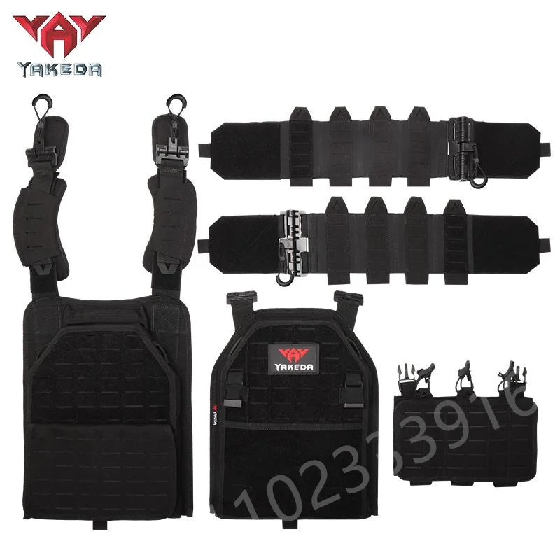 YAKEDA Tactical Vest Outdoor Hunting Plate Carrier Protective Adjustable Vest Airsoft Carrier Combat Equipment 6094 Vest by PETAL & GLOW