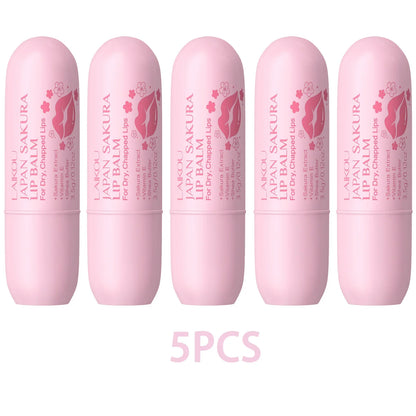 LAIKOU Japan Sakura Lip Balm 3.5g Shea Butter Vitamin E Nourishing Hydrating Moisturizer For Dry Chapped Lips Daily Lip Repair