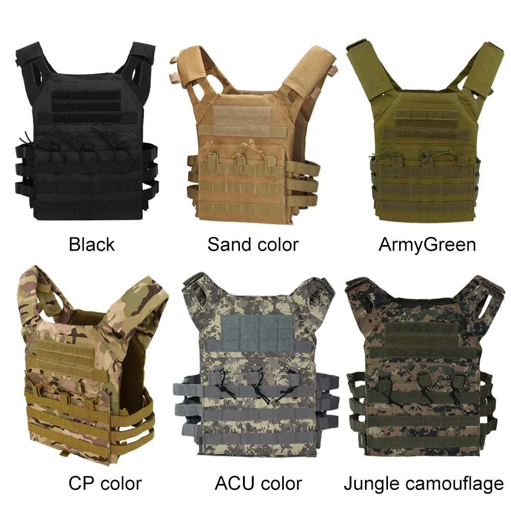 Tactical Hunting Tactical Vest Waterproof Outdoor Body Armor Lightweight JPC Molle Plate Carrier Vest for CS Game Jungle Gear by PETAL & GLOW