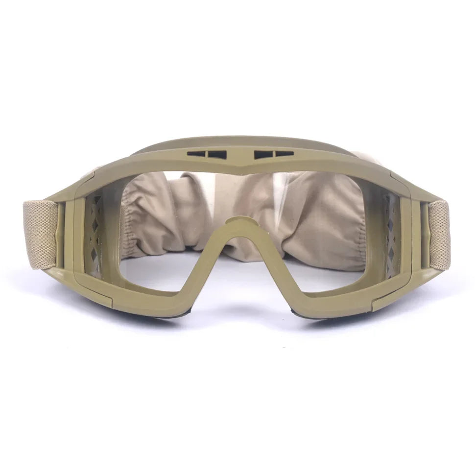 New Airsoft Tactical Goggles 3 Lens Windproof Dustproof Shooting Motocross Motorcycle Mountaineering Glasses CS Safe Protection by PETAL & GLOW