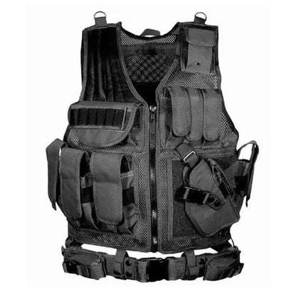 Adjustable Molle Tactical Vest Military Combat Body Armor Vests Security Hunting Army Outdoor CS Game Airsoft Training Jacket by PETAL & GLOW