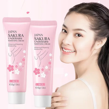 Laikou Sakura Underarm Cream Knee Buttocks Dark Skin  Improve Melanin Pigmentation Korean Skin Care Product 30g