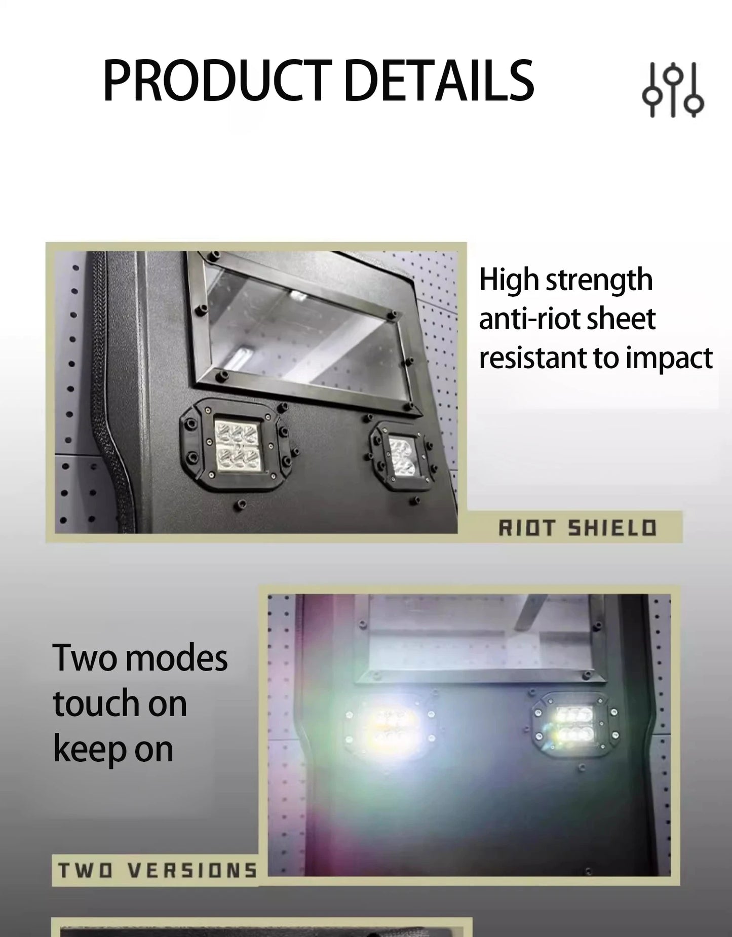 High-strength ABS Impact-resistant Flash Shield Live CS Riot Shield Cos Shield Prop Equipment Can Be Customized by PETAL & GLOW
