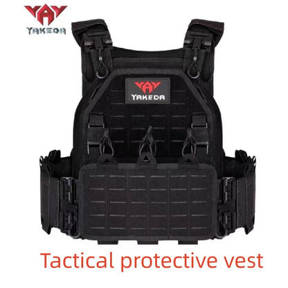YAKEDA Tactical Vest Outdoor Hunting Plate Carrier Protective Adjustable Vest Airsoft Carrier Combat Equipment 6094 Vest by PETAL & GLOW