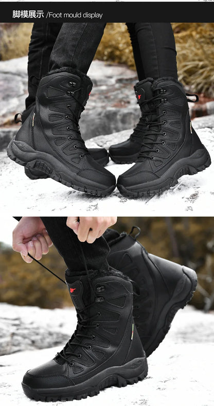Men's Military Tactical Boots Army Boots Men Side Zipper Military Boots Men Anti-Slip Ankle Boots Work Safety Shoes Hiking Shoes by PETAL & GLOW