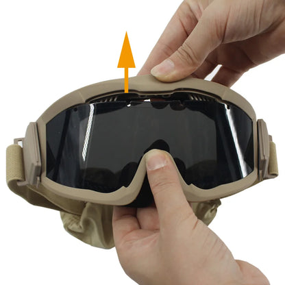 VULPO Tactical Goggles Airsoft Paintball Shooting Goggles Windproof Anti Fog Glasses Hiking Mountaineering Glasses by PETAL & GLOW