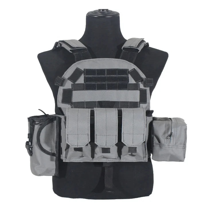 Adult Military Tactical Vest Body Armor Protection Plate Carrier Airsoft Accessories Outdoor Hunting Combat Equipment MOLLE Vest by PETAL & GLOW