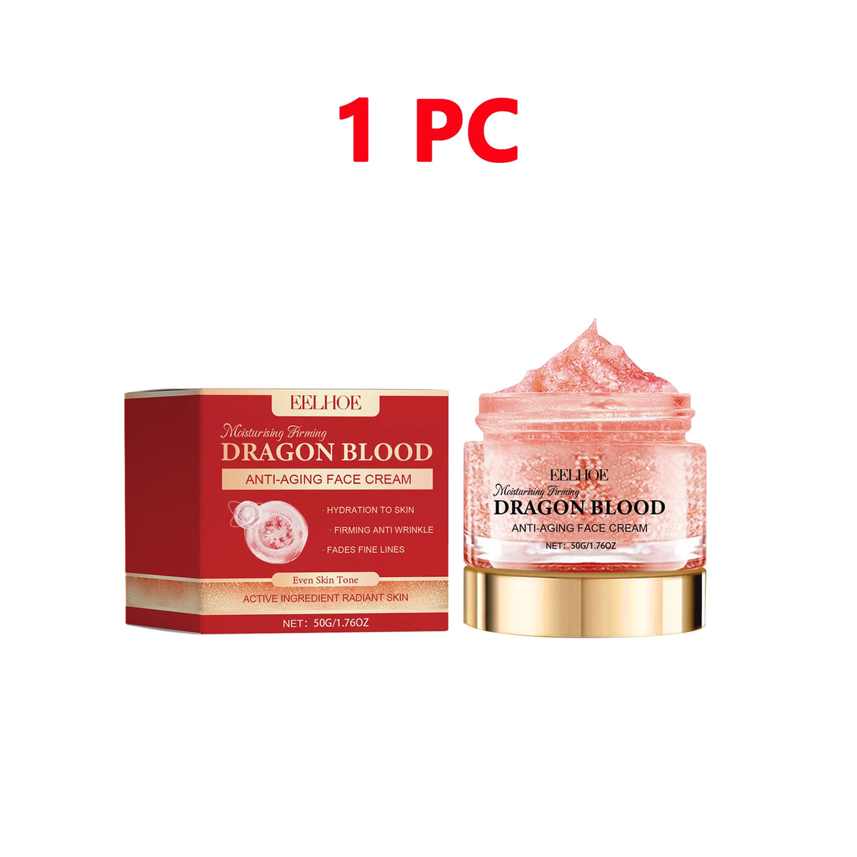 Dragon's Blood Hyaluronic Acid Cream Anti-Aging Face Moisturizer Pore Refining & Skin Repair Brightening Cream for Skin Care by PETAL & GLOW