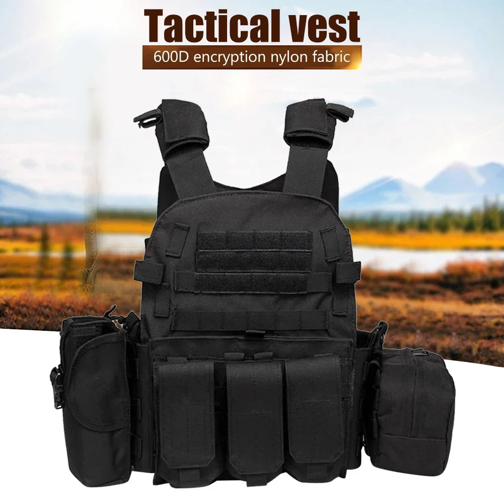 Nylon Tactical Vest Body Armor Hunting Carrier Airsoft Accessories Men Combat Camo Military Army Vest Outdoor CS Hunting by PETAL & GLOW